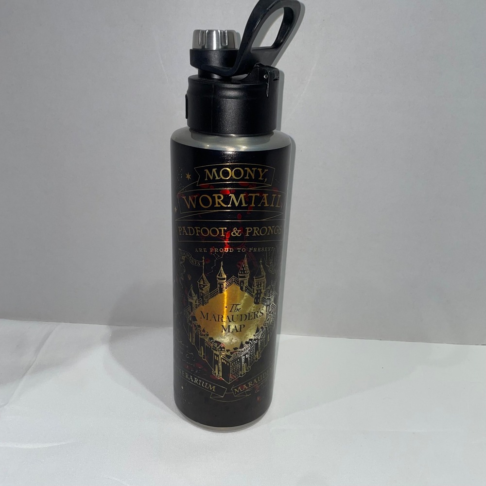 Tervis Harry Potter Marauders Map 40oz Stainless Steel Water Bottle Black Gold